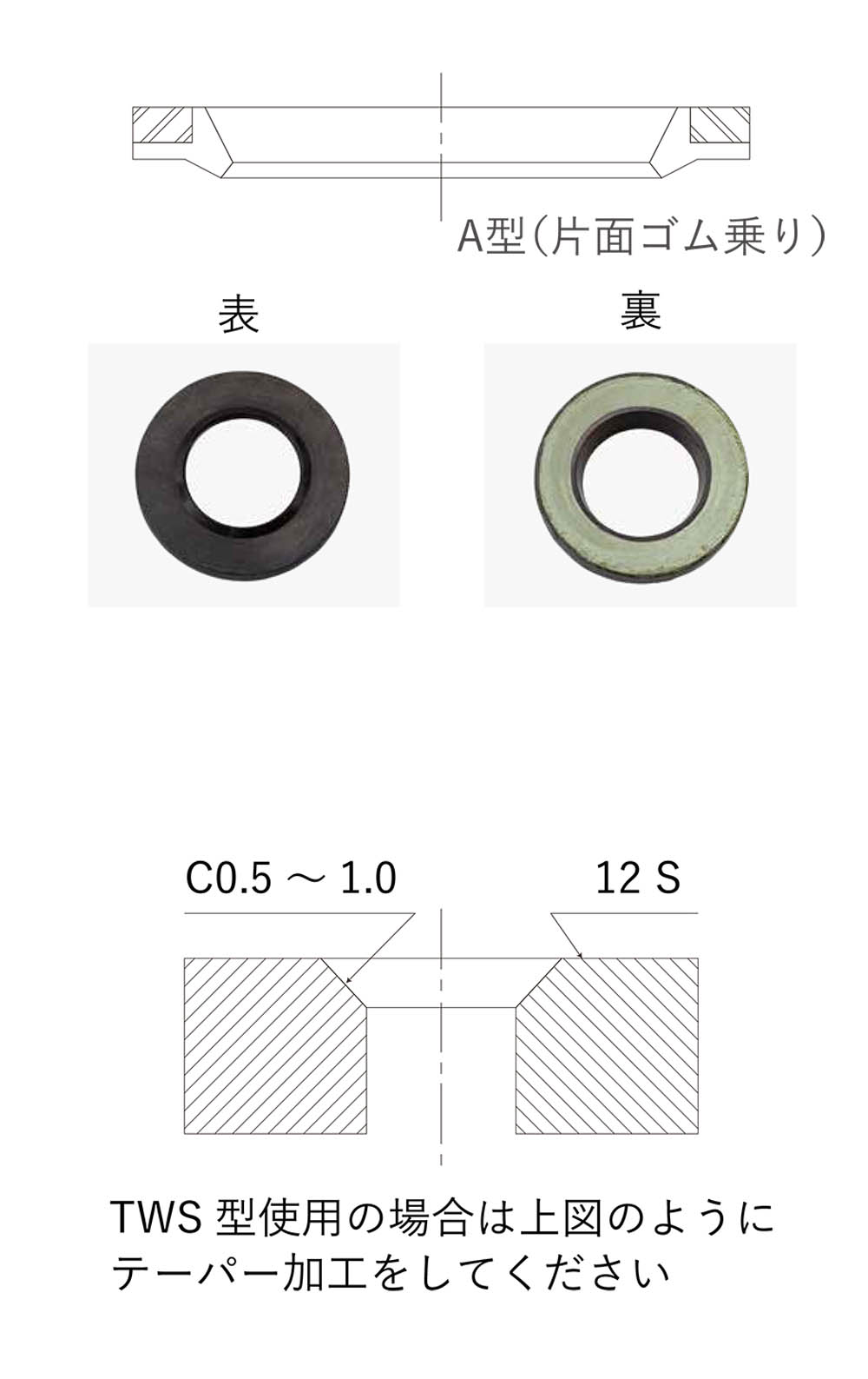 シールワッシャー ＷＤ ＮＯＫ製 ｽﾃﾝﾚｽ 生地 ｼｰﾙW NOK WD-4 303､304､XM7等 SUS または標準